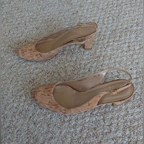 Stuart Weitzman Cork Slingback pump heels size 8 - Picture 2 of 12